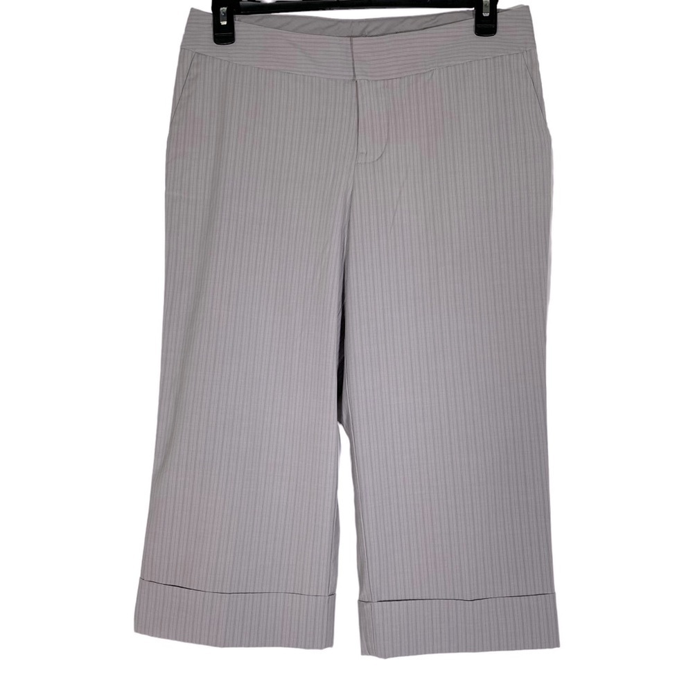 Mossimo women's size 10 office dress capris gray pinstripe midrise
